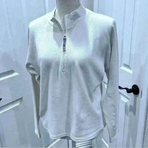 The North Face flight series off white 1/2 zip long sleeve size L